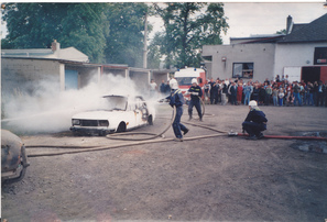 rok 1993 -ukázka hasební zásah Křenovice při oslavách 110 let sboru